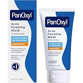 PanOxyl 10% Benzoyl Peroxide Acne Foaming Wash, Maximum Strength, Daily Acne-Fighting Face and Body Cleanser, Face Wash to Clear, Treat and Prevent Acne Pimples and Stubborn Breakouts, 5.5 Oz Tube
