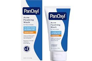 PanOxyl 10% Benzoyl Peroxide Acne Foaming Wash, Maximum Strength, Daily Acne-Fighting Face and Body Cleanser, Face Wash to Clear, Treat and Prevent Acne Pimples and Stubborn Breakouts, 5.5 Oz Tube product image