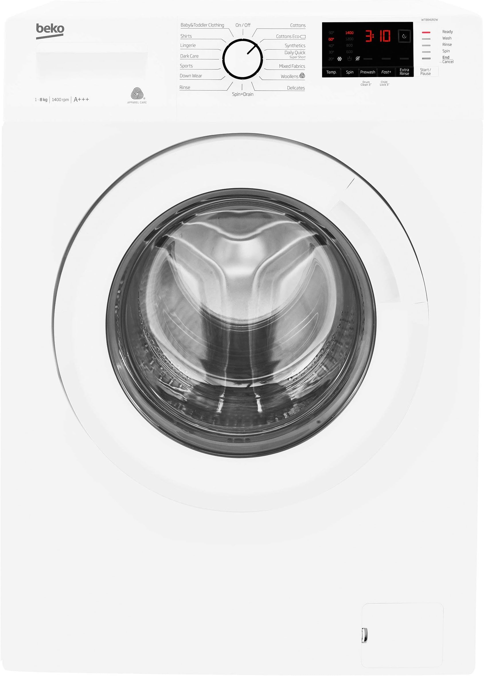 Beko WTB841R2W 8kg 1400rpm Freestanding Washing Machine - White