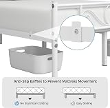 Yaheetech 4ft6 Double Metal Bed Frame with Headboard Footboard White view 4