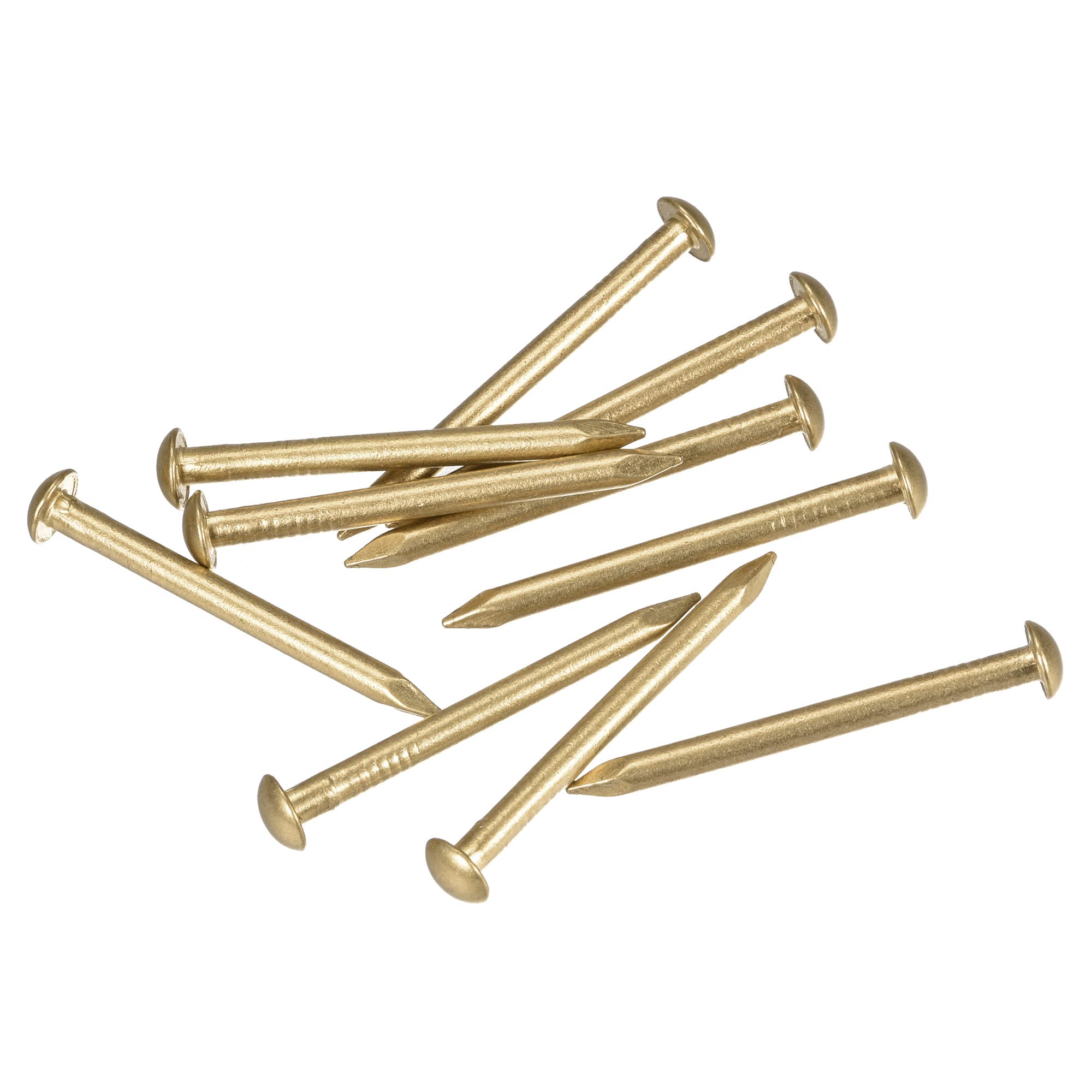 sourcing map Small Tiny Brass Nails 2.8x40mm for DIY Decorative Pictures Wooden Boxes Household Accessories 10pcs