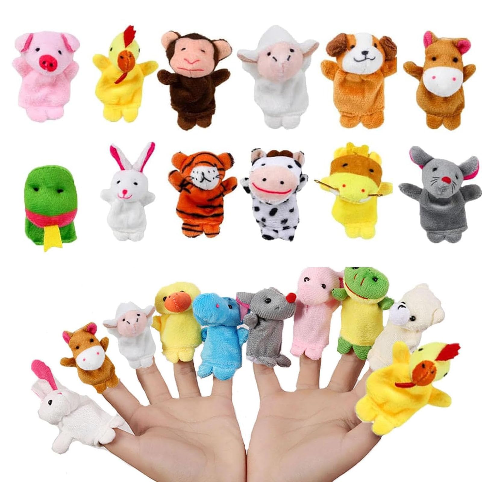 12pcs Finger Puppets for Toddlers, Finger Puppets, to Tell Animal Stories or Nursery Rhymes, Lifelike and Cute Animal Designs, for Birthday Party Favors Children'S Day Gifts, Classroom Rewards