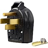 NEMA 14-30P & 14-50P，30 & 50 Amp, 125 & 250 Volt, 3-Pole 4-Wire, Straight Blade Angle Plug 4 Prong Male Plug for EV Chargers,