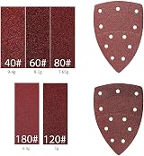 Himtop 40 Pcs Sanding Pads 11 Hole 152x105mm Assorted Grits 40/60/80/120/180 view 3