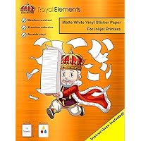 Amazon.com : Royal Elements Printable Vinyl for Inkjet Printers - 10  Waterproof Sheets - Dishwasher Safe : Office Products