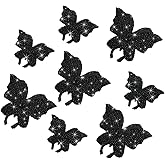 NYTKL 8 PCS Butterfly Crystal Car Stickers, Glitter Rhinestones Self Adhesive Decoration Butterfly Decal, Interior Exterior Bling Diamond Sticker for Car Body Bumper Window Laptop (Black)