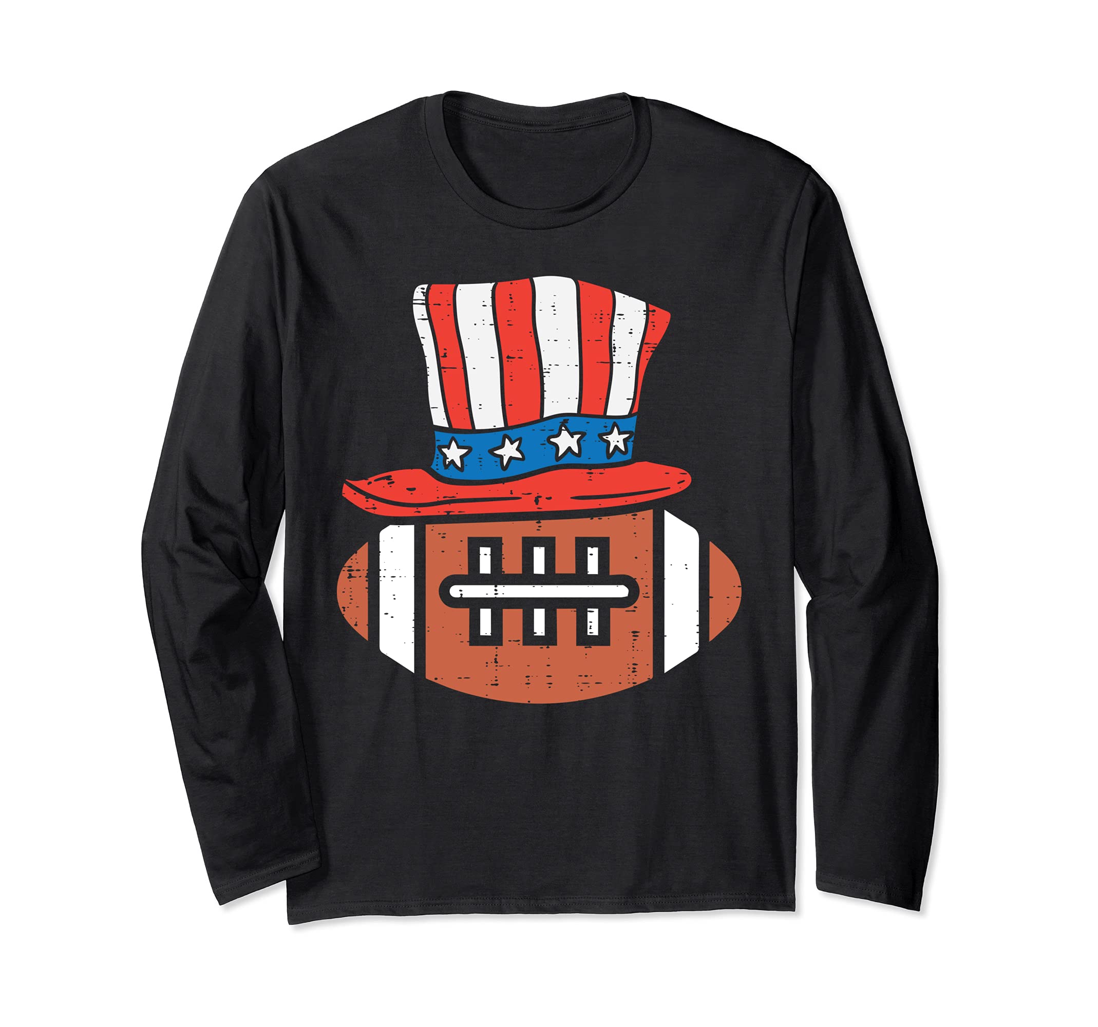 American Football American Flag USA Sport 4th Of July Fourth Long Sleeve T-Shirt