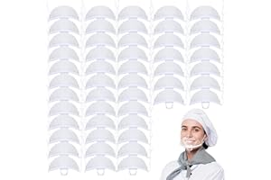 50Pcs Mouth Shield, Anti-Fog See Through Clear Mask, Hygienically Filmed Shield & Individually Packaged, for Restaurant, Day 