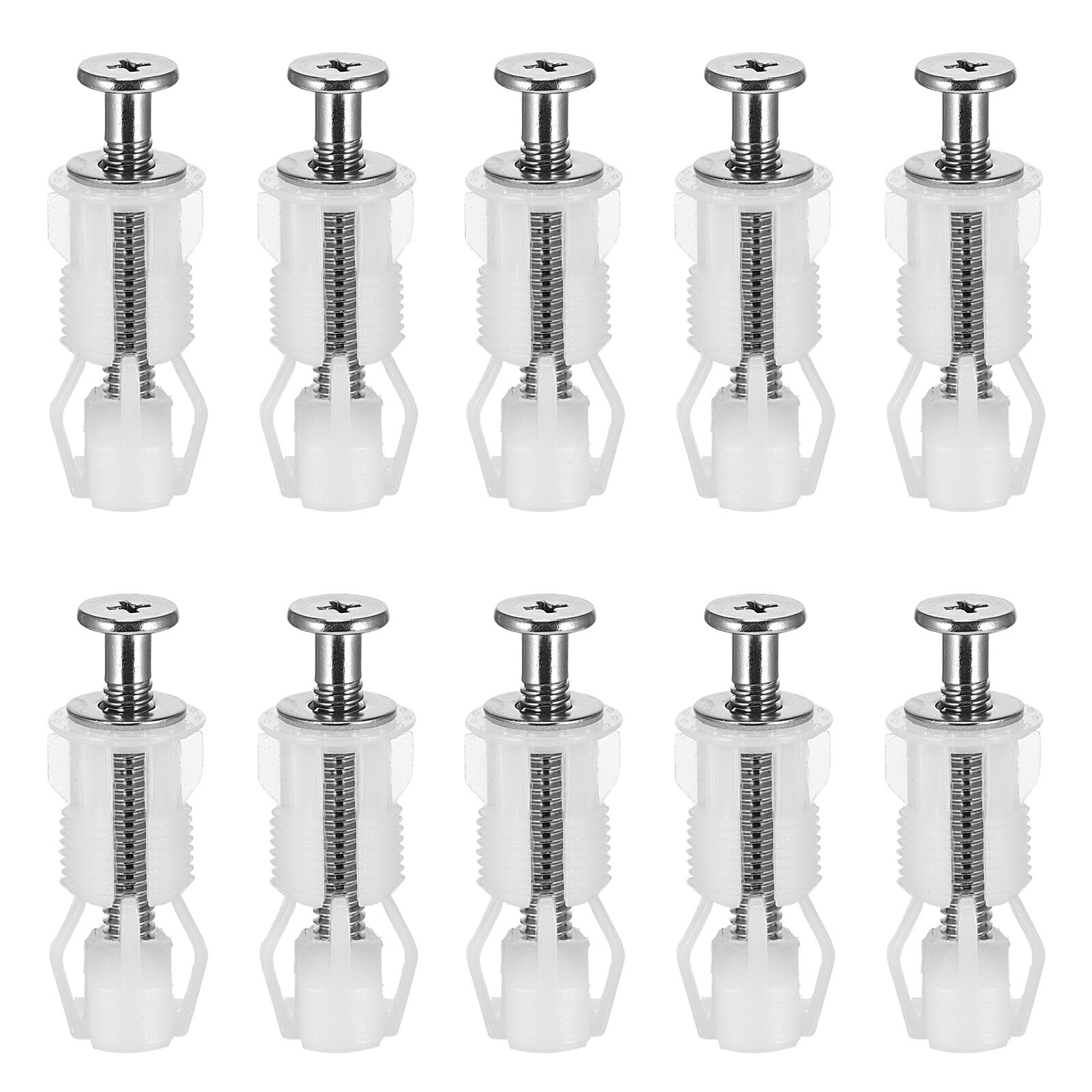XiangSKY Toilet Lid Top Seat Hinges Kit - 10pcs Stainless Steel Toilet Fixings with Bolts, Nuts and Screws for WC Seat Replacement