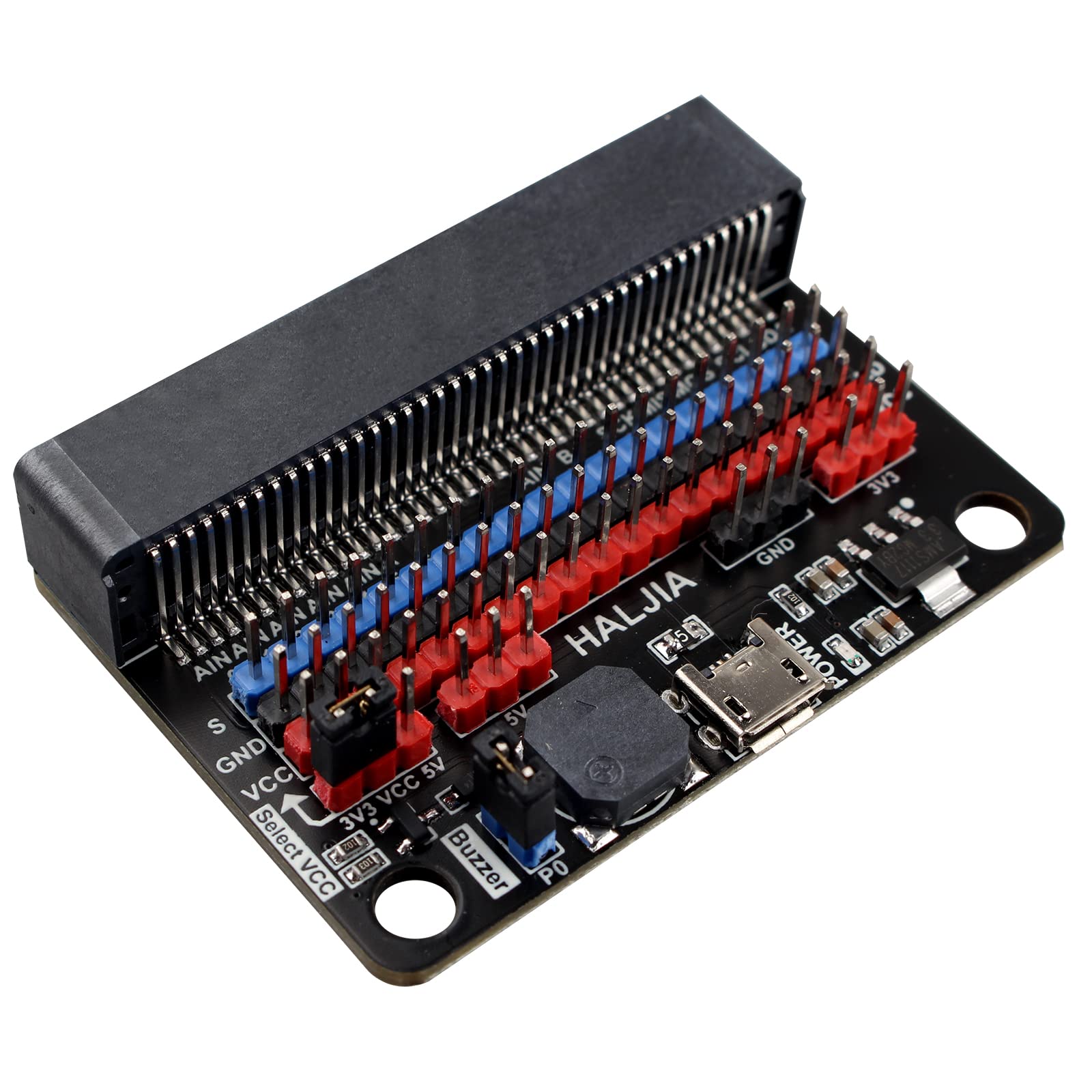 HALJIA Expansion Board for Micro:bit Mini Breakout Board with Buzzer Adapter Compatible with BBC Microbit V2, V1 Controller Board (Without Micro bit) DIY Programmable Kit for Beginners