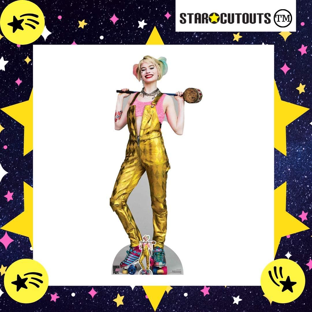 Star Cutouts SC1511 Harley Quinn Gold Jumpsuit Lifesze Cardboard Cutout/Standee/Stand Up Margot Robbie Birds of Prey Height 169cm Width 72cm - Image 4