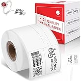 Phomemo Thermal Labels Jewelry Price Tags Compatible with Phomemo M110 M108 M120 M200 M220 M221 M150 M250 M260 M100 Label Printer, 70x30mm (2.75''x1.2'') 100 Labels/Roll, for Cabel