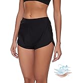 Leovqn Period Swimwear Shorts Leakproof Menstrual Swim Bathing Suit Built in Bikini Bottom Waterproof UV 50 Teens Girl Women