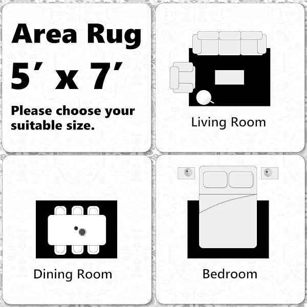 TRIOHERO 5X7 AREA RUGS WASHABLE ORIENTAL RUG – STAIN & FADE RESISTANT NON-SLIP VINTAGE CARPET, PET & KID FRIENDLY LOW PILE RUG FARMHOUSE RUGS FOR BEDROOM, LIVING ROOM, HOME OFFICE, PLAYROOM