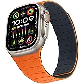 ZZDZZ Compatible with Apple Watch Band 49mm 46mm 45mm 44mm 42mm 41mm 40mm 38mm, Silicone Magnetic Adjustable Loop Strap for iWatch Ultra 3/2/1 SE3 Series 11 10 9 8 7 6-1 (49/46/45/44/42, OR Midnight)