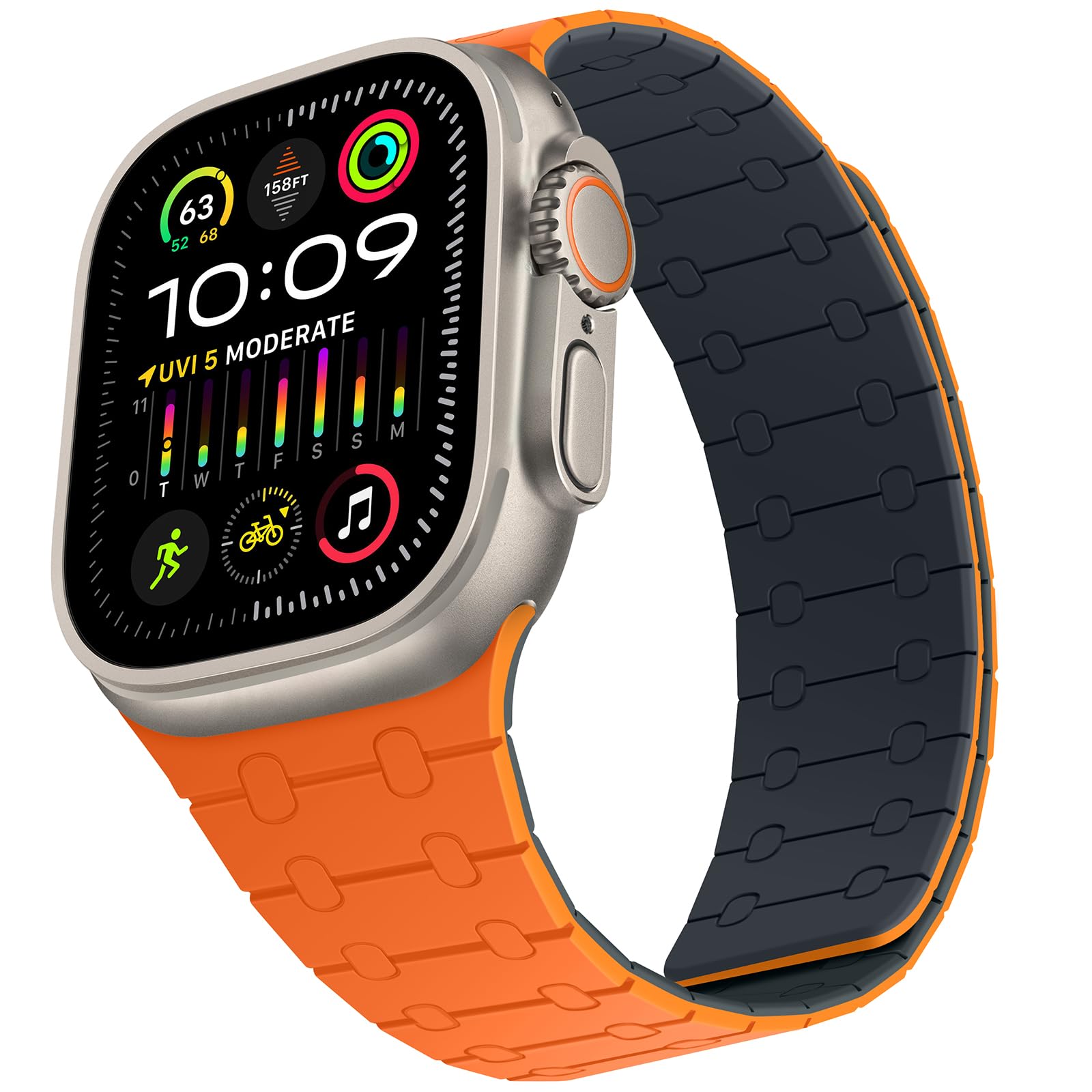 ZZDZZ Compatible with Apple Watch Band 49mm 46mm 45mm 44mm 42mm 41mm 40mm 38mm, Silicone Magnetic Adjustable Loop Strap for iWatch Ultra 3/2/1 SE3 Series 11 10 9 8 7 6-1 (49/46/45/44/42, OR Midnight)