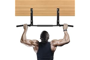 SWOK Strength Training Pull Up Bars, Joist Mount Heavy Duty Steel Multi-Grip Strength Training Bar,Workout for Home Gym, Blac