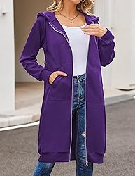 ELESOL Women's Tunic Hoodie Sweatshirt, Purple