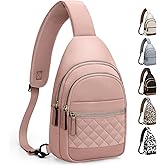 Capolo Sling Bag for Women Men Waterproof Crossbody Bags for Women Trendy Casual Fanny Pack with Convertible Shoulder Strap Chest Bag for Travel Hiking(Pink, Medium)