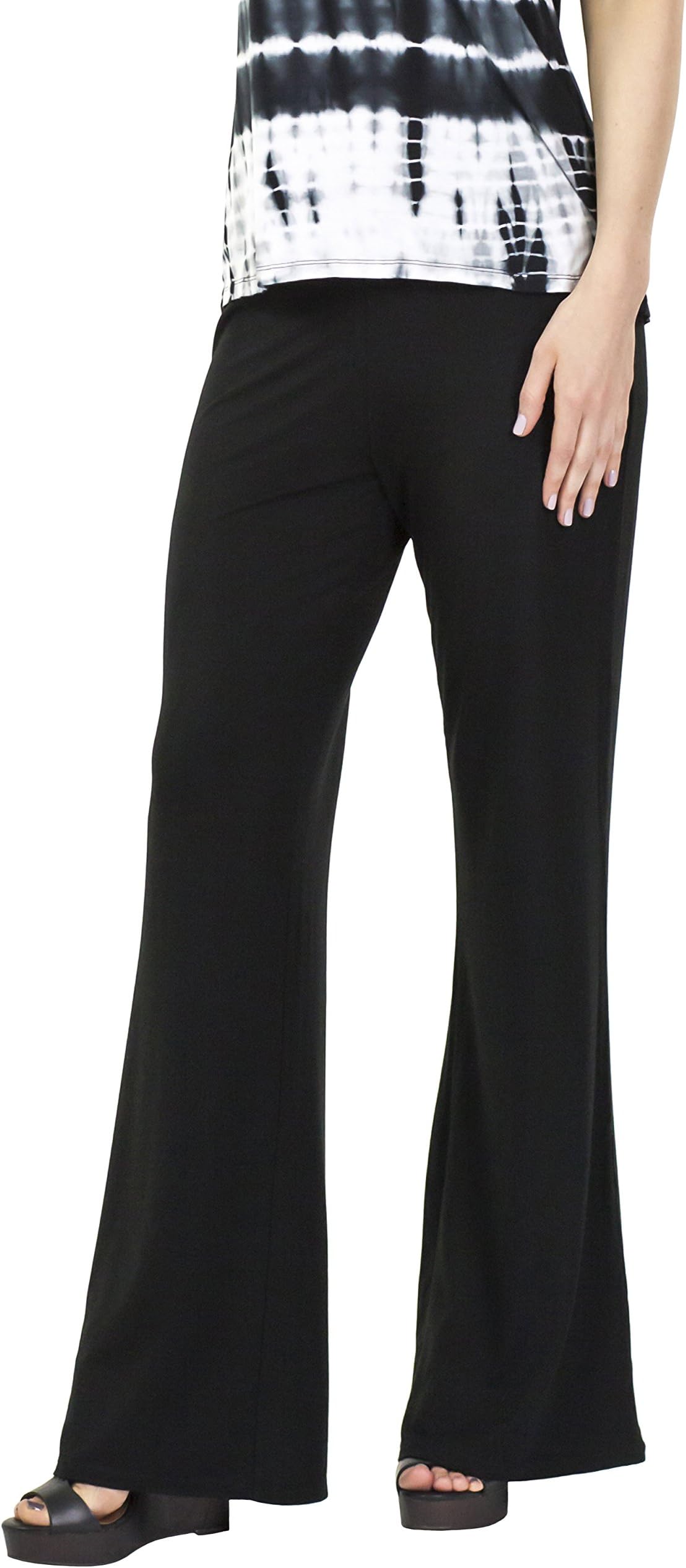 Sassimi Women's Ultra Soft Bamboo Rayon Pants (X-Large), Black