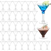TOFLEN 40 Pack Plastic Martini Glasses 5 Oz Disposable Mini Tall Cocktail Cups Plastic Margarita Glasses Perfect for Summer Party Wine, Drinks, Appetizers, Desserts