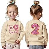 GLIGLITTR Two Sweet Birthday Outfit Toddler Girls 2nd Birthday Sweatshirt 2 Year Old Girl Second Bday Party Long Sleeve Shirt