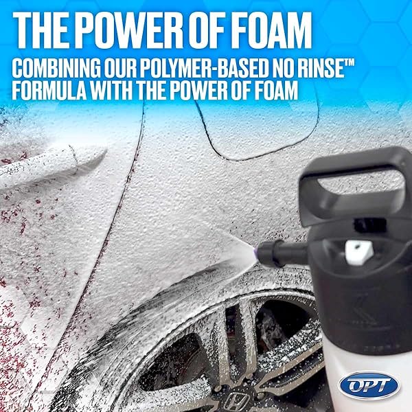 OPTIMUM HYPER FOAM ONR RINSELESS FOAMING CAR WASH SOAP – SPRAY-ON, AGITATE, NO RINSE, AND DRY – RINSELESS CAR WASH WITH FOAM AND POLYMERS (32 OZ.)