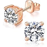 IMOLOVE Moissanite Stud Earrings for Women in Sterling Silver Hypoallergenic 1-3CT D Color Round Cut Moissante Earrings