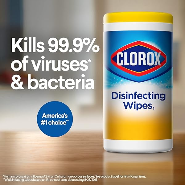 CLOROX DISINFECTING WIPES DISINFECTING FRESH SCENT, LEMON CANISTER 75 COUNT