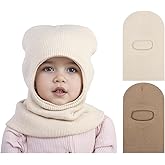YATEEN Baby Winter Hat Scarf Set Kids Warm Windproof Knit Hood Fleece Hat