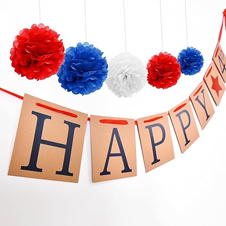 Buy Maxdot Happy July 4th Banner Independence Day With 6 Pieces