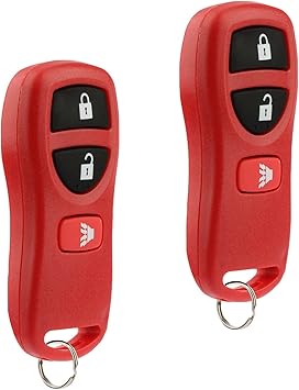 Amazon Com Key Fob Keyless Entry Remote Fits Nissan Frontier Armada Murano Pathfinder Quest Sentra Titan Versa Xterra Infiniti Qx4 Fx35 Fx45 Kbrastu15 Red Set Of 2 Automotive