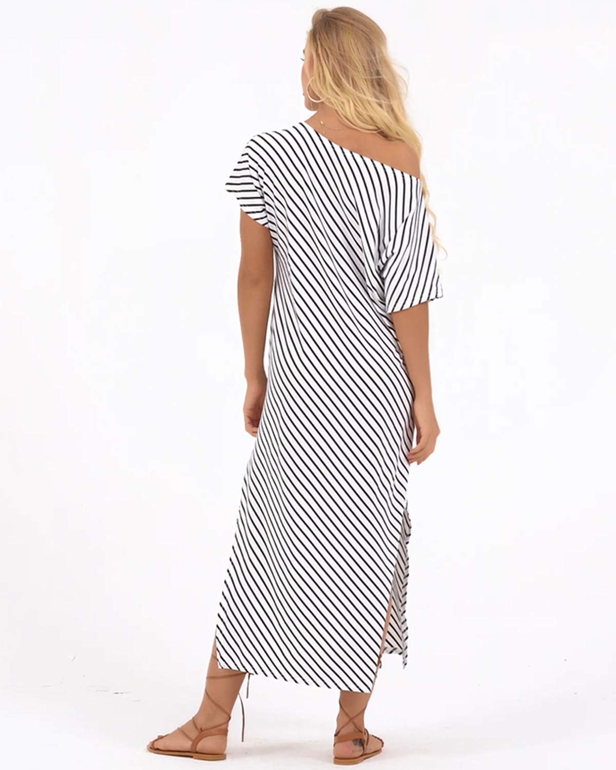 kidsform maxi dress Kidsform Womens Casual Short Sleeve Maxi Dress Loose Long Dresses