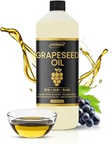 Lucemill Grapeseed Oil 1L 100% Pure Cold-Pressed Carrier Oil for Skin Hair view 6