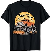 Halloween Shirts for Kids Boys Monster Truck Pumpkins T-Shirt