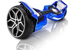 EMAXUSA, 8.5” All Terrain Hover Board, Off Road Self Balancing Scooter with Bluetooth and LED Lights, UL2272 Safety Certified (Blue)