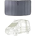 VanEssential Stealth Insulated Blackout Front Windshield Window Cover Designed for Ford Transit Van Medium and High Roof Year 2015 to Current - Charcoal Gray