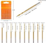Uolor 10Pcs Mini Twist Drill Bit Set 0.6-2.2mm HSS Titanium Coated Shank 2.35mm view 6