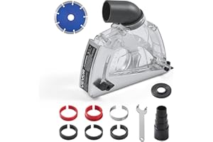 VEVOR Cutting Dust Shroud for Angle Grinders, Universal 4-5 in Angle Grinder Dust Shroud with 6 Clamping Washers & 5 in Diamo