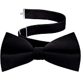 S.H. Churchill &amp; Co. Men's Satin Pre-Tied Formal Bow Tie for Classic Tuxedo | 2.50" x 4.50" bow size. Fits necks up to 21 inches. For weddings and formal occasions.