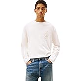 Tommy Jeans Mens Long Sleeve Cotton Graphic T-Shirts with Printed Back Graphic