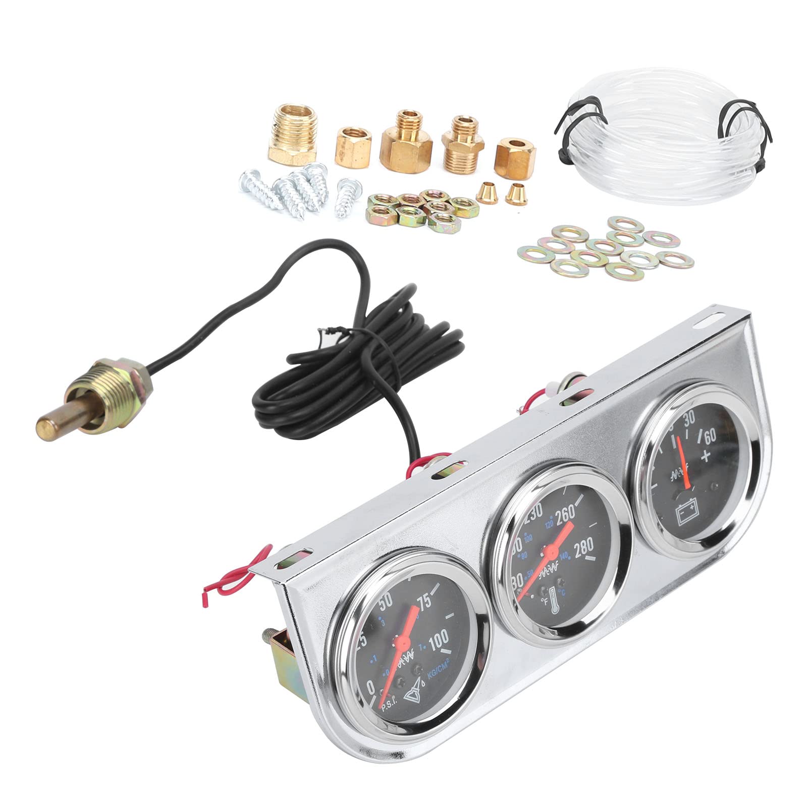 Photo 1 of Triple Gauge Set Universal 3in1 Water Temp Oil Pressure AMP Meter for Car Boat Truck