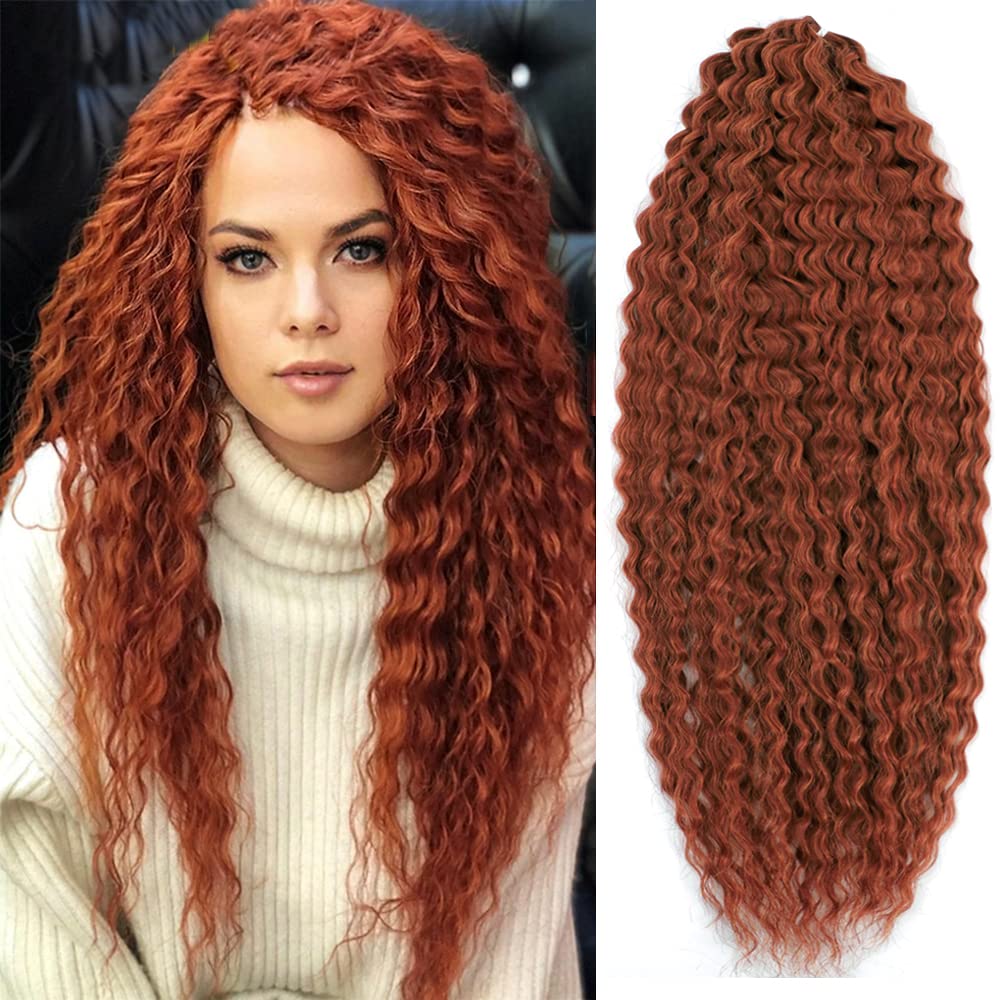 PORSMEER 3 Packs 22" Wave Crochet Hair Water Wave Twist Synthetic Ocean Wavy Braid Hair for Women & Girls (350#)