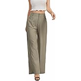 FUNYYZO Womens Wide Leg Pants Casual High Waisted Stretchy Double Waisted Work Business Dress Pant