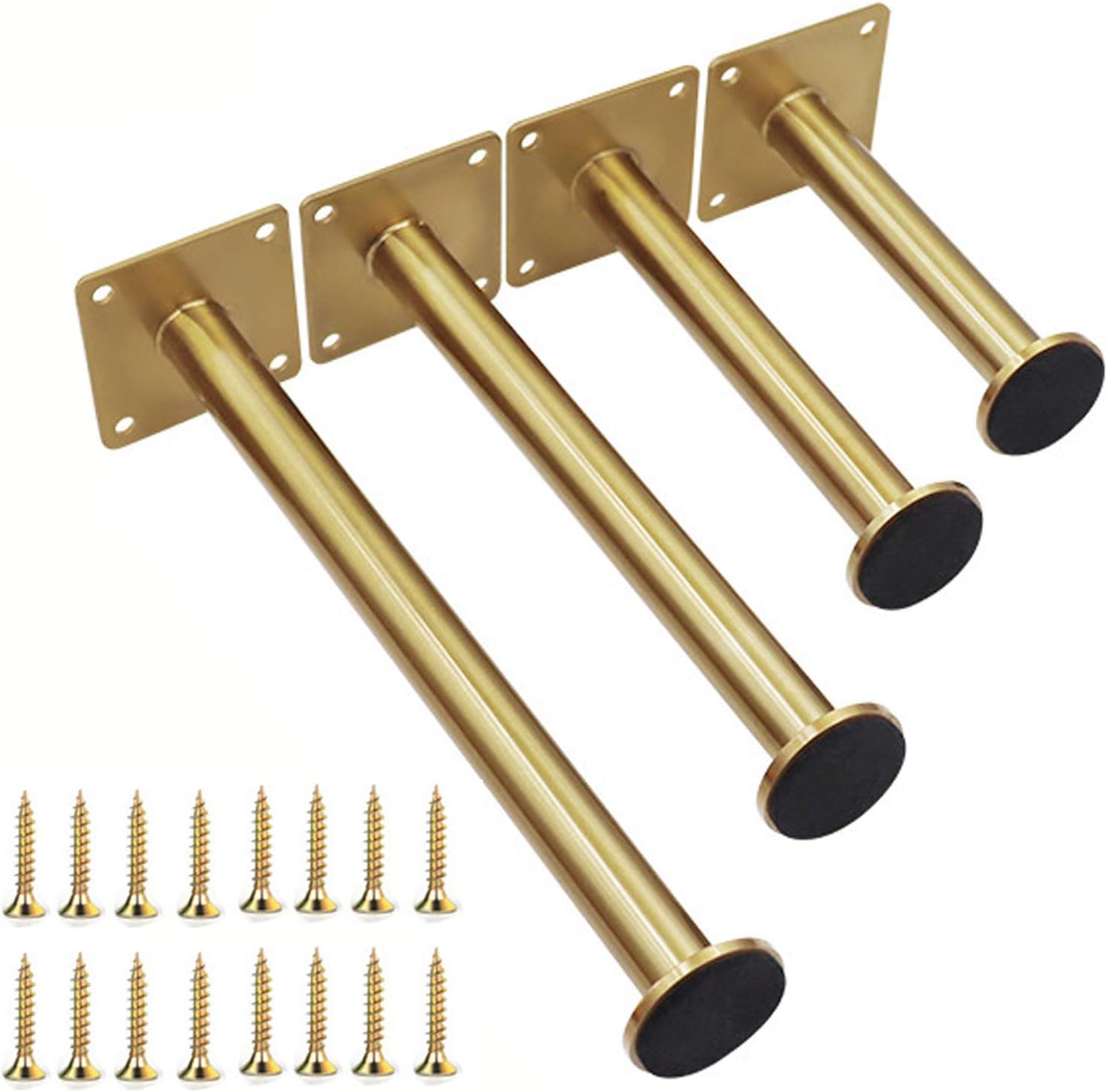 4 Pieces Furniture Metal Legs,Stainless Steel Adjustable Sofa Legs, Golden TV