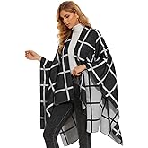 Zplumestarxx Women's Shawl Wrap Poncho Open Front Cape For Spring Fall Winter