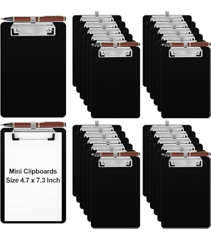 thumbnail image 2 of 16 Pack 4x6 Inch Mini Clipboards - Black Plastic Clipboard With Low Profile Clip 2 of 10