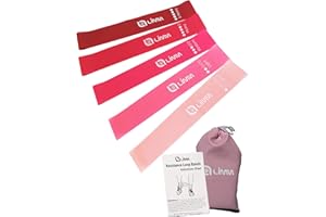 Limm Resistance Loop Exercise Bands - Set of 5 Stretch Bands for Working Out with Instruction Guide & Carry Bag - Elastic Band for Home Workout & Physical Therapy for Women and Men