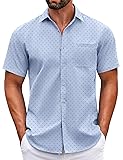 COOFANDY Mens Short Sleeve Casual Button Down