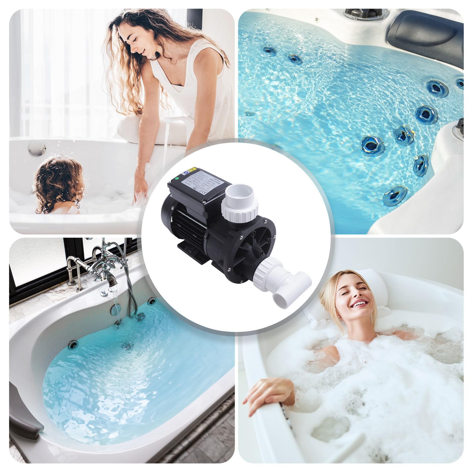 AQUADE Whirlpoolpumpe Zirkulationspumpe Umwälzpumpe Filterpumpe SPA-Pumpe Whirlpool-Pumpe Pneumatik mit TÜV und CE Zeichen 0.55 KW / 0.75 HP 6